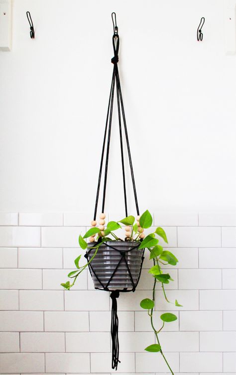 Easy DIY Modern Macrame Planter Tutorial Diy Macrame Plant Hanger Pattern, Rope Plant Hanger, Diy Hanging Planter, Planter Project, Macrame Plant Hanger Patterns, Plant Hanging, Macrame Planter, Macrame Hanging Planter, Diy Macrame Plant Hanger