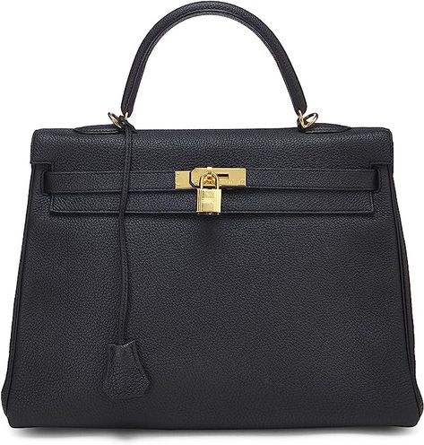 Amazon associate here, Hermès Pre-Loved Black Togo Kelly Retourne 32, Black Black Luxury, Amazon Associates, Fun Food, Luxury Store, Leather Top, Made In France, Food Ideas, Top Handle, Shoulder Strap