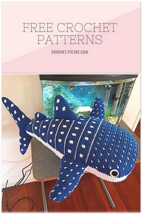 Whale Shark Crochet, Crochet Ocean Animals, Crocheted Shark Pattern, Crochet Challenge, Shark Crochet, Cozy Critters, Amigurumi Shark, Crochet Shark, Crochet Whale