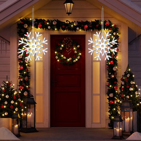 PRICES MAY VARY. Package Content: what you will receive are 2 pieces of battery operated Christmas lighted hanging snowflakes, designed with cool white lights, elegant and delicate; Enough quantities are able to meet your Christmas indoor and outdoor decoration needs Reliable Material: the white snowflake lights are mainly made of quality LED light and plastic casing material with fine workmanship and well polishing, safe, sturdy and reliable, not easy to fade, wear or break, offering you functi Indoor Christmas Decor Ideas, Decorations For Christmas Party, Diy Snowflake Decorations, Hanging Snowflakes, Battery Operated Christmas Lights, Snowflake Christmas Lights, Christmas Window Lights, Christmas Snowflakes Decorations, Snowflake Decoration