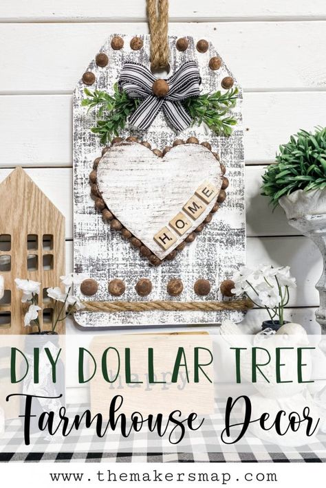 DIY Dollar Tree Distressed Farmhouse Decor - DIY Decor Tutorial Dollar Tree Farmhouse Decor, Easy Farmhouse Decor, Dollar Tree Farmhouse, Diy Farmhouse Ideas, Dt Crafts, Farmhouse Decor Diy, Mini Decor, Bread Boards, Youtube Ideas