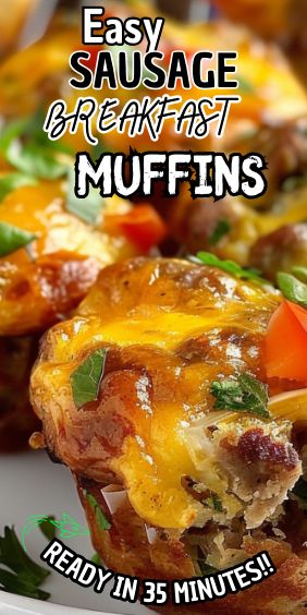 Easy Delicious Sausage Breakfast Muffins Simple Sausage Muffins, Breakfast Sausage Muffins Recipes, Breakfast Muffins With Pancake Mix And Sausage, Mini Sausage Muffins, Breakfast Muffins With Bisquick, Biscuit Cups Breakfast, Easy Sausage Muffins, Sausage Breakfast Muffins Bisquick, Leftover Breakfast Sausage