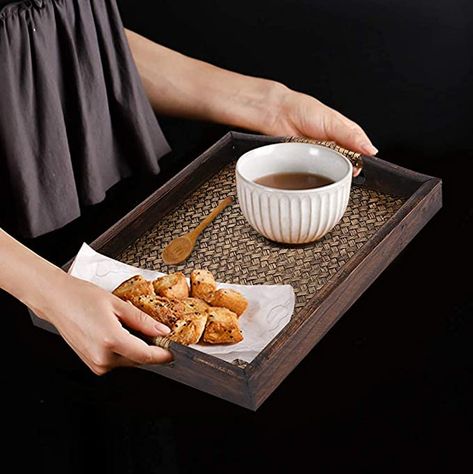 Amazon.com: Multi-Purpose Serving Tray for Tea Set Rectangle Food Tray Serving Plate Vintage Rattan Wood Display Stand for Fruits Candies Food Home Parties Supply : Home & Kitchen Wood Display Stand, Food Trays, Wood Display, House Party, Display Stand, Vintage Colors, Serving Plates, Serving Tray, Tea Set