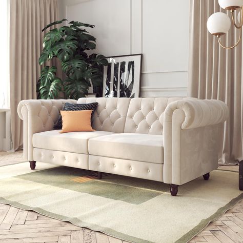 Free 2-day shipping. Buy DHP Tamera Coil Sofa Bed, Ivory Velvet at Walmart.com Sofa Futon, Sofa Chesterfield, Sofa Review, Rolled Arm Sofa, Futon Sofa, Convertible Sofa, Chesterfield Sofa, Upholstered Sofa, House Of Hampton