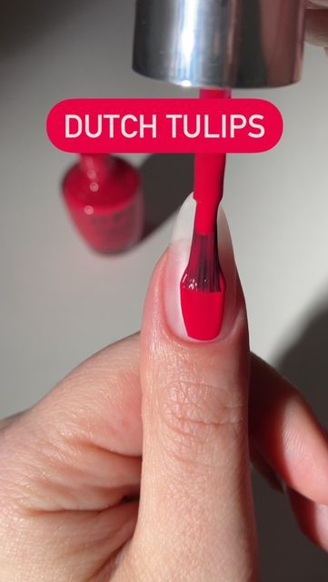 Dutch Tulips Opi, Opi Dutch Tulips, Red Nails Summer, Dutch Tulips, Tulips Pink, Dutch Tulip, Nails Summer Nails, Nail Design Inspiration, Nails Red