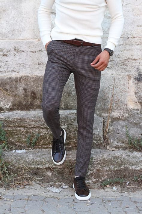 Plaid pants men outfit