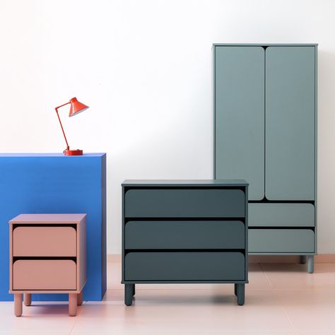 Another fresh idea from Derby-based designer D&apos;arby Mawson, exclusive to Habitat. Bringing a sense of joy and personality to any child&apos;s bedroom, this 3 piece Alba furniture set has a soft rounded aesthetic in a calming neutral colour palette. Comprising a wardrobe, chest of drawers and bedside cabinet, each with a neat airy footprint, it&apos;s fun yet functional. Coordinate with other pieces from the Alba collection to complete the look. Part of the specially commissioned collection Modern Kids Bedroom Storage, Children’s Bedroom, Drawer Cabinet Bedroom, Habitat Furniture, Kids Bedroom Furniture Sets, Wardrobe Bed, Corner Sofa Chaise, Wardrobe Sets, 2 Door Wardrobe