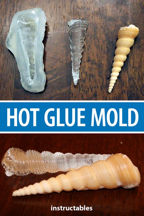 Use hot glue to easily and cheaply make a mold for small cast projects. #Instructables #crafts #reuse #upcycle #casting #duplicate #sculpture Diy Molds For Resin, Uv Resin Crafts Diy, Cold Porcelain Projects, Cute Resin Ideas, Resin Tips, Hot Glue Art, Kule Ting, Glue Art, Formy Silikonowe