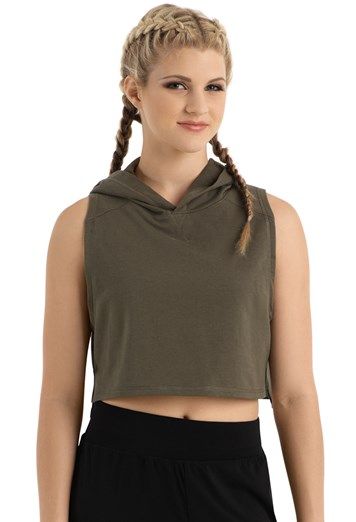 Hooded Sleeveless Hip-Hop Crop Top | Urban Groove® Dance Crop Tops, Solid Tank Tops, Dance Tops, Crop Top Casual, Drawstring Top, Sleeveless Hoodie, Sports Sweatshirts, Crop Tank Top, Womens Tops Summer