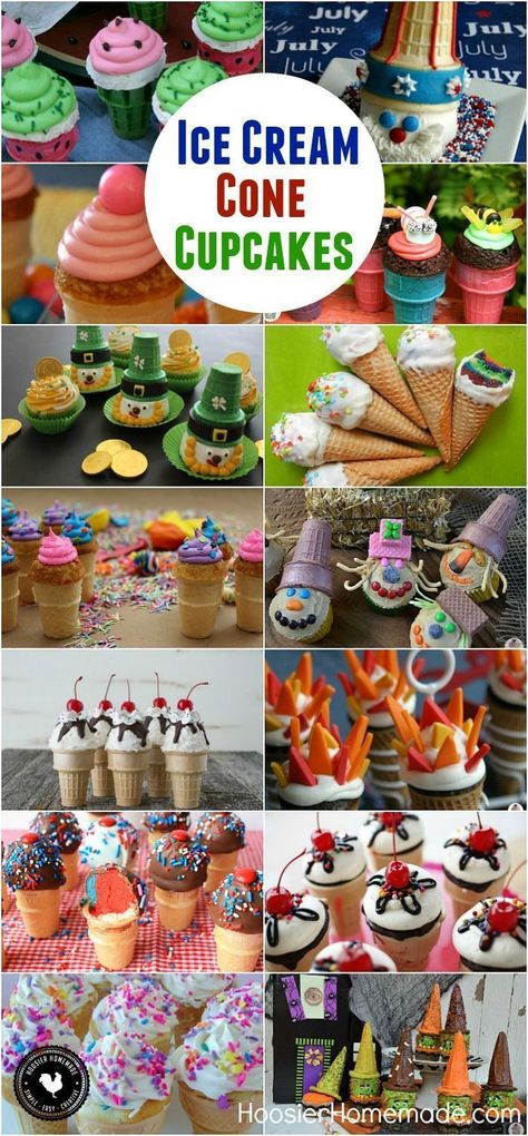 ICE CREAM CONE CUPCAKES #cupcakes #icecreamcone Cupcake Cones Recipe, Ice Cream Cone Cupcakes Recipe, Cupcake Cone, Cone Recipes, Ice Cream Cone Cupcake, Cupcake Ice Cream Cones, Cupcakes Decorating, Cone Cupcakes, Ice Cream Cone Cupcakes