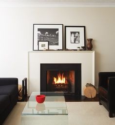 Minimal Fireplace, Simple Fireplace, White Fireplace, Contemporary Fireplace, Fireplace Surround, Fireplace Remodel, Modern Houses Interior, Home Fireplace, Fireplace Makeover