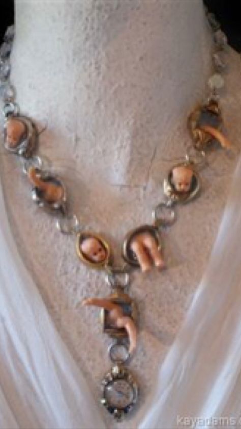 Kay Adams, Found Object Jewelry, Weird Jewelry, Doll Jewelry, Mia 3, Dope Jewelry, Doll Parts, Cute Necklace, Creepy Cute