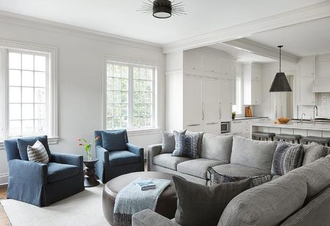 Family Room Sectional, Latest Sofa Designs, Cozy Living Room Design, Blue Accent Chairs, Living Room Decor Gray, Dressing Table Design, Unique Sofas, Grey Sectional, Cottage Living Rooms