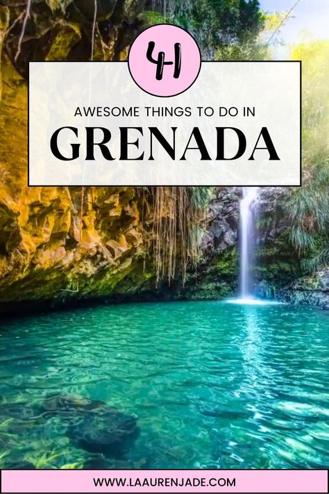 waterfall in grenada showcasing the best things to do in grenada caribbean Grand Anse Beach Grenada, St Georges Grenada, Grenada Aesthetic, Grenada Vacation, Grenada Spain, Grenada Carnival, Grenada Island, Grenada Caribbean, Caribbean Vibes