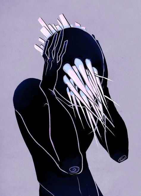 it hurts (http://saintcube.tumblr.com/post/93517372409/it-hurts) Wow Art, Creepy Art, Art And Illustration, Drawing Poses, Migraine, Horror Art, Dark Art, Art Inspo, Art Reference