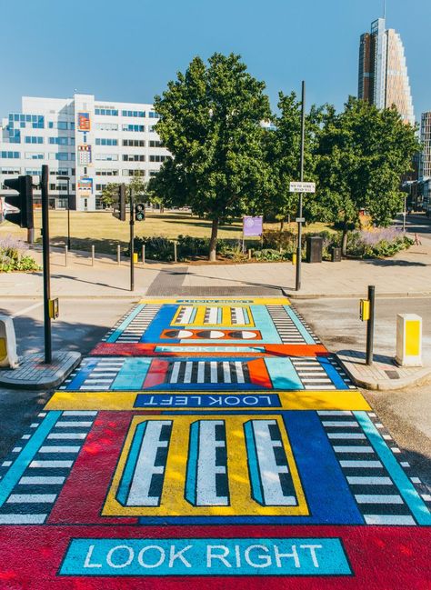 Camille Walala, London Artwork, Tactical Urbanism, Pedestrian Crossing, Urban Intervention, Zebra Crossing, Outdoor Artwork, Public Artwork, Fabulous Style