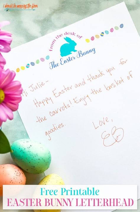 Easter Bunny Letter Printable, Vintage Easter Printables, Easter Bunny Letter, Letters Printable, Letter Templates Free, Spring Printables, Easter Printables Free, Easter Morning, Spring Fun