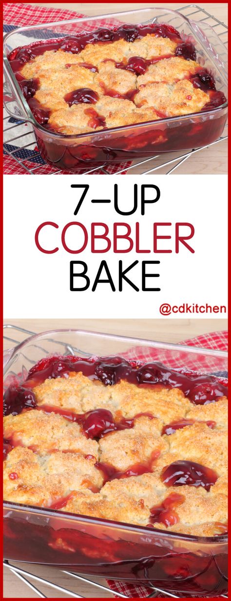 7 Up Cobbler, Cherry Cobbler Recipe, Cake Mix Desserts, Fruit Cobbler, Cherry Desserts, 7 Up, Cherry Recipes, Oreo Dessert, Dump Cake Recipes