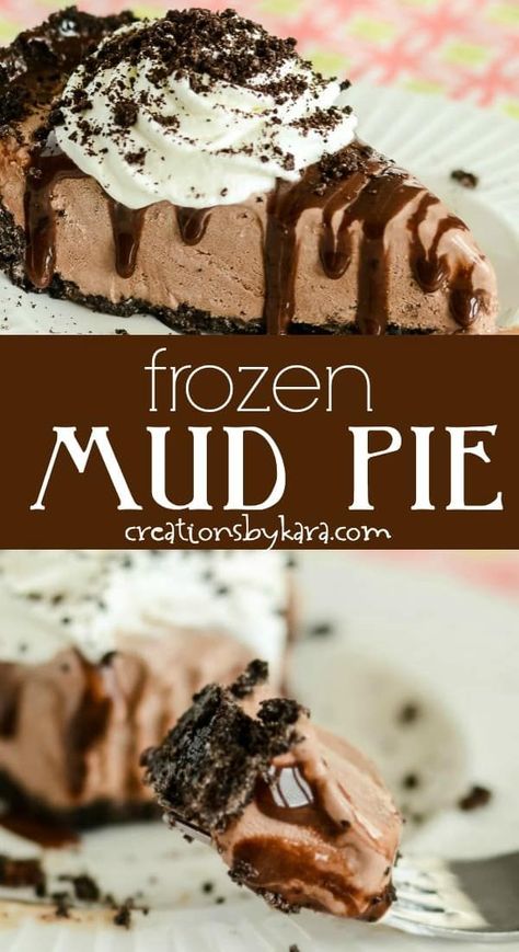 Frozen Mud Pie, Ice Cream Fudge, Cheesecake Strawberries, Mud Pie Recipe, Chocolate Cookie Crust, Ice Cream Pie Recipe, Cream Fudge, Fudge Pie, Homemade Strawberry Sauce