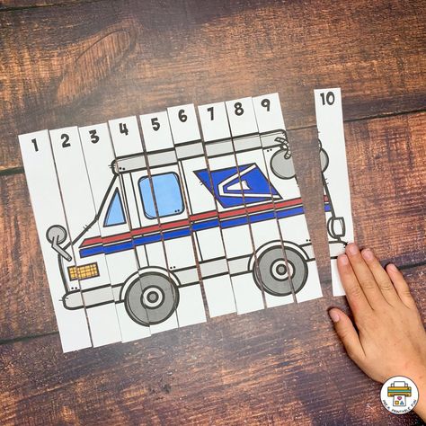 Post Office Math Activities Preschool, Mail Theme Preschool, Mailman Activities Preschool, Postman Craft Preschool, Post Office Art Preschool, Post Office Preschool Crafts, Preschool Mailman Activities, Mail Preschool Activities, Mail Activities Preschool