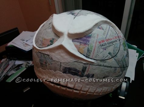 Amazing Jack Skellington Nightmare Before Christmas Costume Paper Mache Jack Skellington, Paper Mache Nightmare Before Christmas, Jack Skellington Mask Diy, Diy Jack Skellington Head, Nightmare Before Christmas Halloween Diy, Jack Skellington Diy, Diy Jack Skellington Costume, Jack Skellington Mask, Jack Skellington Cosplay