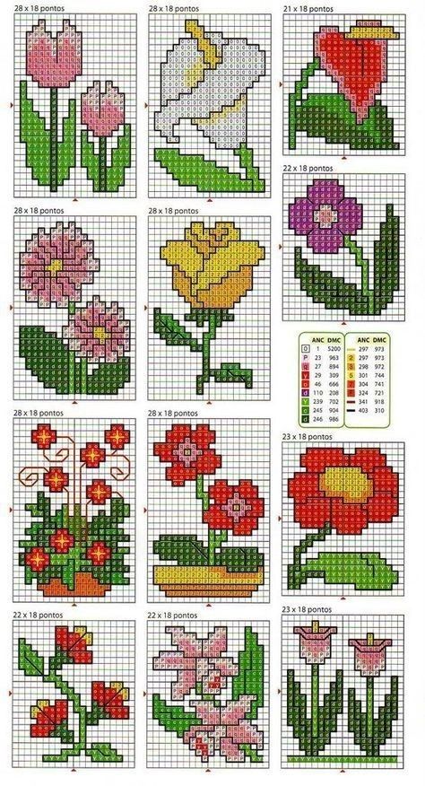 Tiny Cross Stitch, Nature Cross Stitch, Small Cross Stitch, Pola Kristik, Cross Stitch Patterns Flowers, Cross Stitch Bookmarks, Mini Cross Stitch, Cross Stitch Borders, Cross Stitch Cards