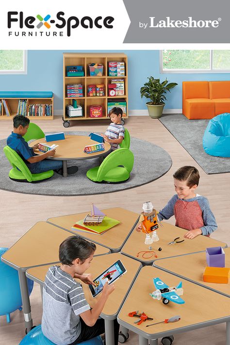 We’ve made it even easier to create collaborative spaces for your 21st-century classroom—with new Flex-Space Furniture you won’t want to miss! 21st Century Learning Spaces, Steam Lab, Space Classroom, School Building Design, 21st Century Classroom, Flex Space, Art Spaces, Learning Art, Responsive Classroom