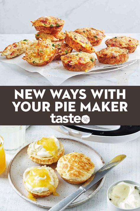 🌺🌻✿❀❁ For more great pins go to @KaseyBelleFox Pie Maker Recipes Ideas, Mini Pie Maker Recipes, Breville Pie Maker, Mini Pie Maker, Pie Maker Recipes, Mini Pie Recipes, Baking Snacks, Cupcake Maker, Sausage Roll