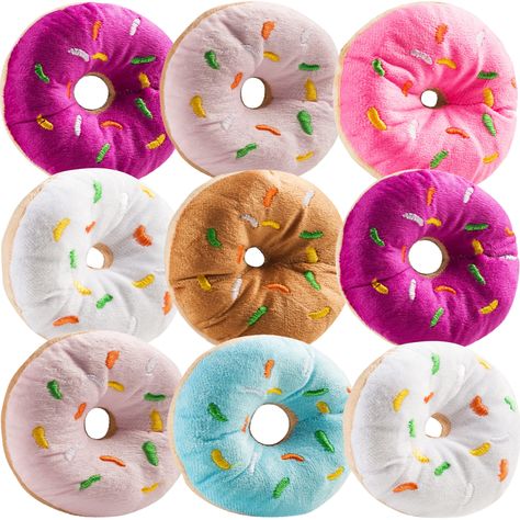 PRICES MAY VARY. 🍩PACK OF 12 PLUSH DONUT TOYS 🍩Each pack of plush donuts includes 12 donut toys with sprinkles and assorted colors. Includes 6 Different bright colors including: white, blue, brown pink hot pink and light pink. Realistic looking plush donuts measure 5 inches in diameter 🍩MUST HAVE! 'DONUT' WANT TO MISS THESE 🍩You and your guests will not get over how absolutely adorable these plush donuts are! Kids love to play with them and are sure to be a hit at you child's next donut them Donut Birthday Party Decorations, Donuts With Sprinkles, Donut Party Supplies, Donut Theme Party, Rainbow Donut, Donut Party Favors, Donut Themed Birthday Party, Donut Pillow, Donut Birthday Parties