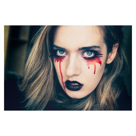 face of the day october 30th crying blood ❤ liked on Polyvore featuring beauty products, skincare and face care Wicked Makeup, Crying Blood, Blood Makeup, Vampire Makeup Halloween, Gothic Culture, Vampire Makeup, Cute Halloween Makeup, Under A Microscope, Scary Makeup