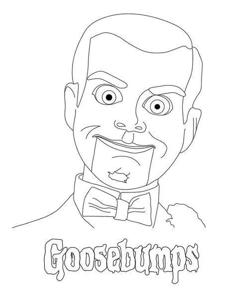 goosebumps slappy coloring pages, the picture taken from Coloring Pages For Kids articles #coloring #coloringpages #printable Goosebumps Characters, Goosebumps Party, Scary Coloring Pages, Slappy The Dummy, Goose Bumps, Goosebumps Books, Cartoon Coloring Pages, Halloween Coloring Pages, Coloring Pages To Print