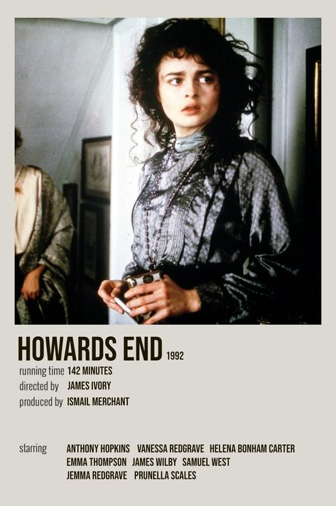 Helena Bonham Carter Movie Posters Howards End 1992, Jemma Redgrave, Howards End, Movie Suggestions, Movie Recs, Helena Carter, Helen Bonham, Period Drama Movies, Howard End