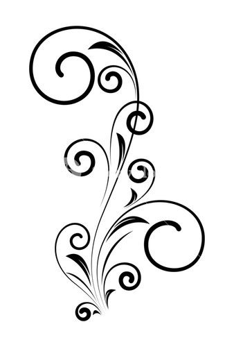 Decorative Swirl Floral Element Design Swirl Drawing Spirals, Fancy Lines Design, Swirl Tattoos For Women, Swirly Designs Pattern, Swrill Design, Swirls Aesthetic, Drawing Swirls, Swirl Drawing, Swirl Tattoo Designs