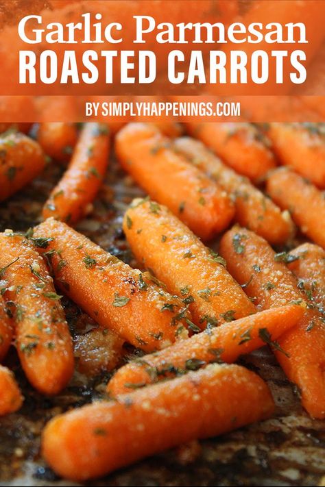 Parmesan Roasted Carrots, Brussel Sprout Side Dish, Carrots In Oven, Thanksgiving Recipes Side Dishes Easy, Carrots Roasted, Oven Roasted Carrots, Roasted Baby Carrots, Baby Carrot Recipes, Roasted Carrots Recipe