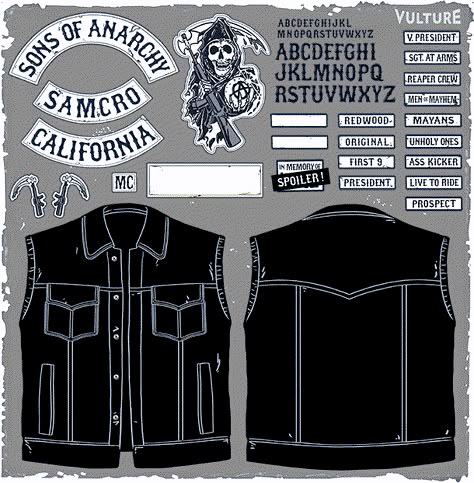 soa patches | Make Your Own Sons of Anarchy Leather Cut Vest Sons Of Anarchy Costume, Sons Of Anarchy Vest, Sons Of Anarchy Motorcycles, Sons Of Anarchy Samcro, Patch Ideas, Moto Custom, Biker Clubs, Saints Row, Jax Teller