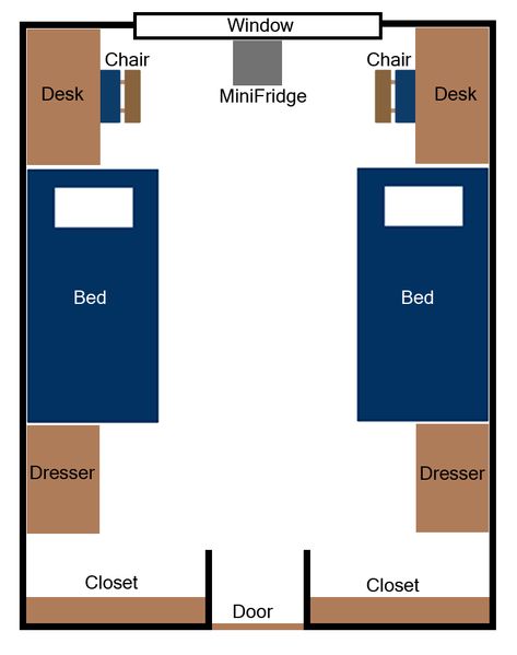 Dorm Layout, Window Chair, Dorm Room Layouts, College Bedroom Apartment, Hostel Room, Dorm Inspiration, Dorm Room Inspiration, College Room, Dorm Bedroom