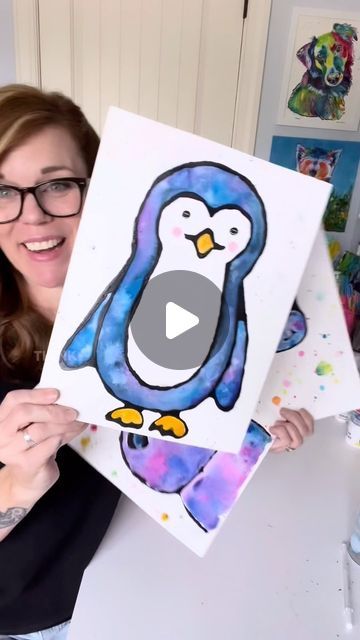 89K views · 7.3K likes | Andrea Nelson on Instagram: "Social media needs more penguins right now.   #gothglue #easyart #easywatercolor #penguin #penguinlover #kidart #instamom" Penguin Painting For Kids, Penguin Watercolor Painting, Penguin Art For Kids, Andrea Nelson Art, Watercolor Penguin, Book Lessons, Penguin Watercolor, Trip Activities, Glue Art