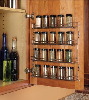 Spice Rack Design, Door Mounted Spice Rack, Moms Kitchen, Kitsch Kitchen, Herb Storage, Pantry Cabinets, Spice Shelf, Norse Myth, Pantry Closet