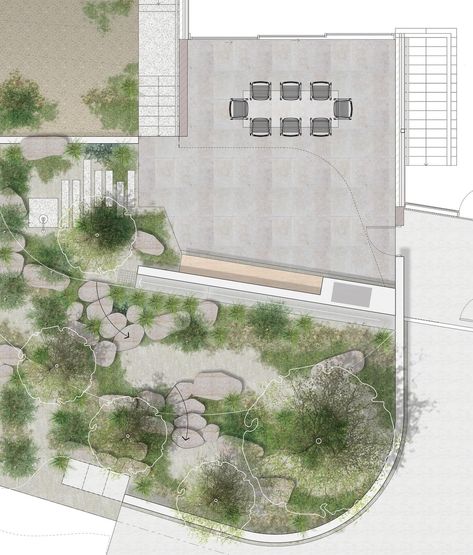 Cooke Landscape Architecture | Concept detail for Hill House; a courtyard immersed in the surrounding landscape. Build is underway! In collaboration with @frasermudge… | Instagram Landscape Architecture Concept, Plan Rendering, Landscape Architecture Plan, Architecture Concept, Architecture Graphics, Landscape Plan, Plan Drawing, Hill House, House On A Hill