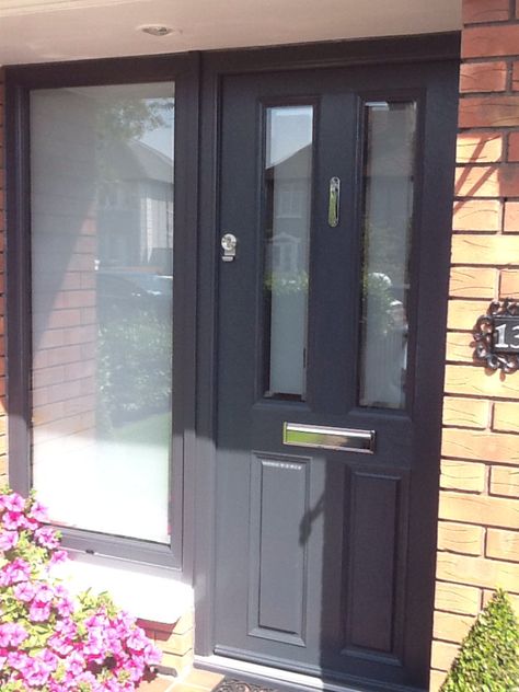 Composite Door Gallery | Palladio | Apeer | MODO Apeer Composite Door, Front Doors Uk, Comfy Decor, Composite Front Door, Composite Doors, Pvc Windows, Black Doors, Door Ideas, Entrance Hall