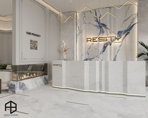 Resty Beauty Clinic on Behance Plastic Surgery Clinic Interior Design, Luxury Dental Clinic Design, Clinic Reception Design, Luxury Clinic, Clinic Decoration, Neo Classical Interiors, Cosmetic Clinic, Clinic Interior Design, Beauty Clinic