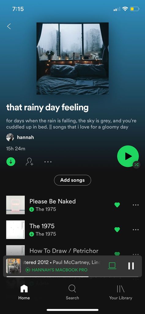 @hangracyy Rainy Day Playlist Names, Rainy Day Spotify Playlist, Spotify Playlist Name, Rainny Day, Playlist Name, Rainy Afternoon, Therapy Playlist, Playlist Ideas, Music Playlists