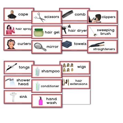 Download & print our FREE Hairdressers themed flashcards, 3 per A4 sheet with a double mounted effect - Hairdressers role play resources for the classroom Role Play Shop, Kids Hair Salon, Role Play Areas, Teaching Printables, Dramatic Play Preschool, Dramatic Play Area, Dramatic Play Centers, Play Shop, A4 Sheet