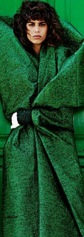 Mica Arganaraz, Paris November, Emmanuelle Alt, Mario Testino, Sienna Miller, Vogue Uk, Green Outfit, Fashion Photography Editorial, John Galliano