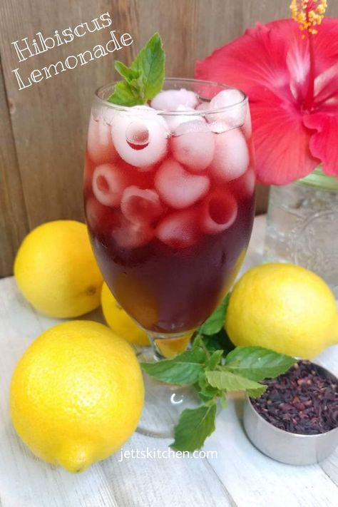 Hibiscus Tea Lemonade; The Deep Pink Herbal Beverage Hibiscus Tea Lemonade, Lemonade Tea Recipe, Hibiscus Flower Tea, Lemon Seeds, Fresh Squeezed Lemonade, Herbal Tonic, Tea Lemonade, Herbal Drinks, Healthy Food Dishes