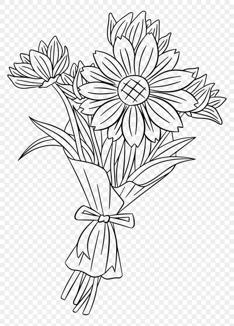 How To Draw A Bouquet, Simple Flower Bouquet Drawing, Cool Drawings Simple, Easy Flower Bouquet Drawing, Bouquet Drawing Simple, Bouquet Outline, Drawing Bouquet, Origami Flower Bouquet, Bouquet Drawing