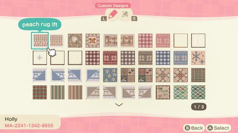 Acnh Winter, Winter Patterns, Winter Lodge, Peach Rug, Animal Crossing Guide, Qr Codes Animal Crossing, Path Design, Winter Plaid, Pattern Code