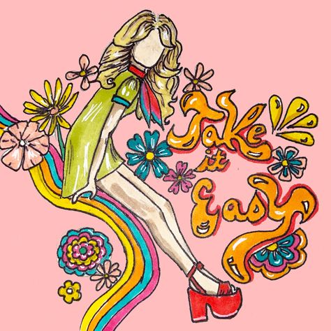 #70s #70sfashion #drawingideas. #drawing #fashionillustration  #retro #disco #groovy #print #illustration #art #artist #artistsoninstagram  #flowers 70s Girl, Anniversary Scrapbook, Girl Vector, Retro Disco, Hippie Girl, Print Illustration, Drawing Pencil, Simple Girl, Take It Easy