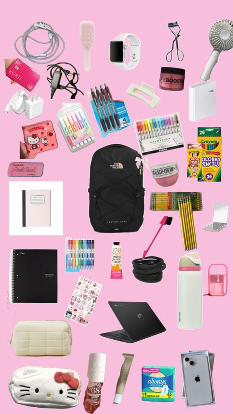 Social Hacks, 7th Grade Girls, Middle School Essentials, Back To School List, Locker Ideas, School Backpack Essentials, Preppy School Supplies, Backpack Ideas, School Bag Essentials