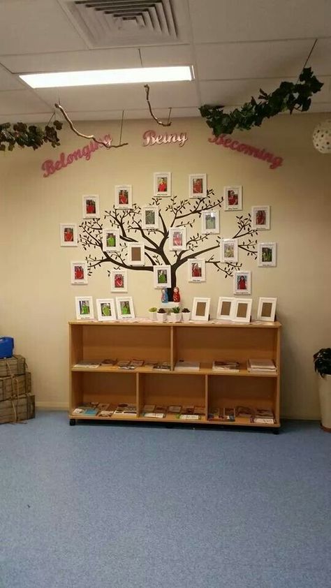 belonging tree Childcare Environments, Childcare Rooms, Daycare Rooms, Reading Display, Nursery Preschool, Space Classroom, After School Care, Preschool Rooms, Tree Nursery